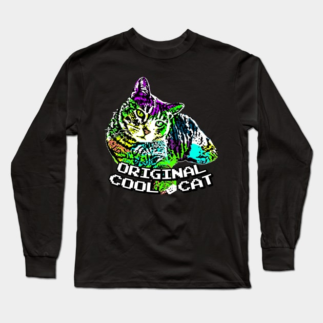 80's Inspired Original Cool Cat Long Sleeve T-Shirt by tigita